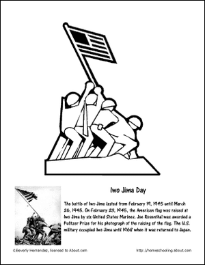 Pagina de colorat de zile Iwo Jima