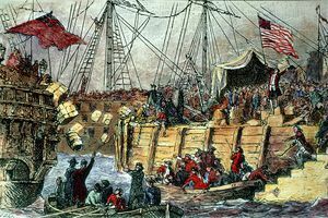 Ilustrație de la ceaiul din Boston