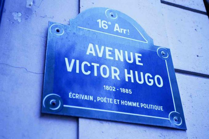 Indicativ stradal pentru Avenue Victor Hugo din Paris