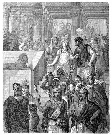 Cleopatra VII Filopator, cunoscut sub numele de Cleopatra, Ultimul faraon al Egiptului Antic cu Mark Antony în primul secol î.Hr.