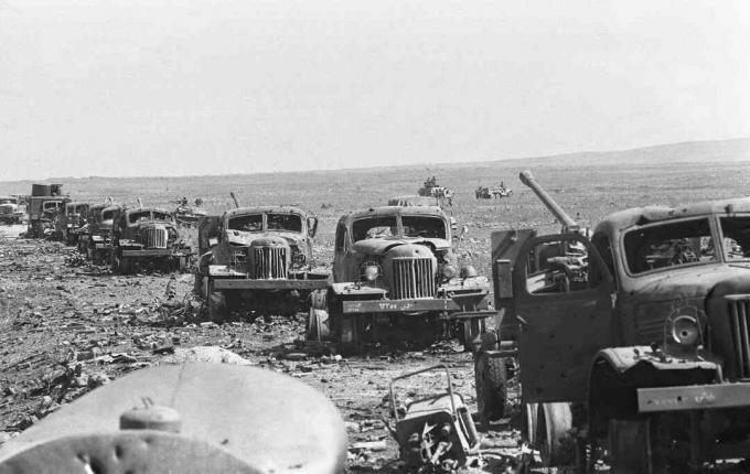 Distrus convoiul sirian de pe Golan Heights, 1973.