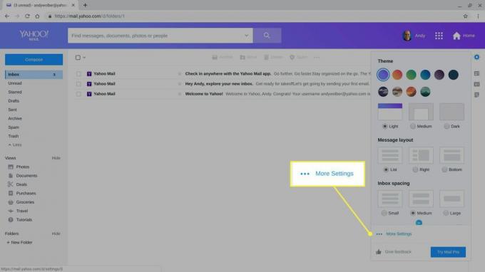 Mai multe setări în Yahoo Mail