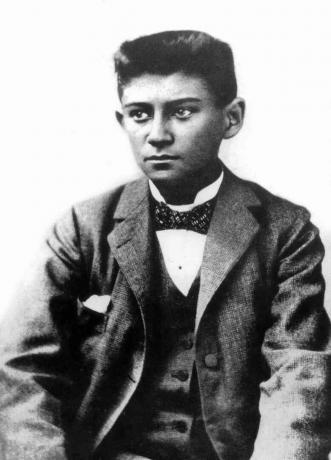 Franz Kafka (1883-1924) scriitor ceh aici tânăr c. 1898