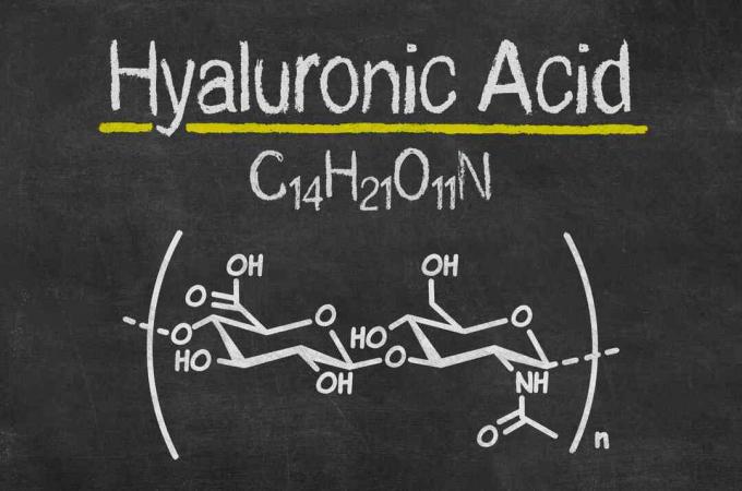 Formula chimică cu acid hialuronic