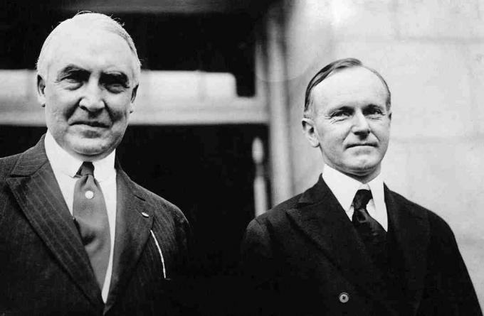 fotografia lui Warren Harding și Calvin Coolidge