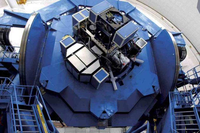 Mecanism de susținere a instrumentelor pentru telescoape Gemeni.
