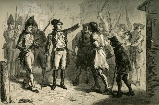 Guvernatorul regal britanic William Tryon se confruntă cu autoritățile de reglementare din Carolina de Nord în 1771