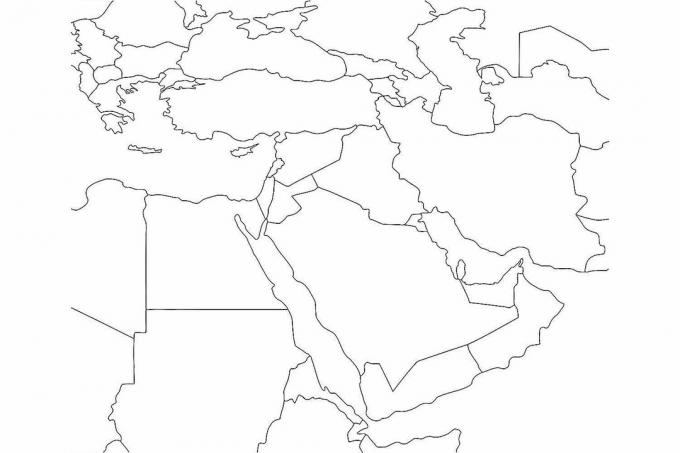 Harta goală a Orientului Mijlociu