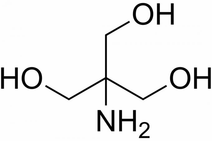 Soluție tampon Tris; structura 2-amino-2- (hidroximetil) propan-1,3-diol