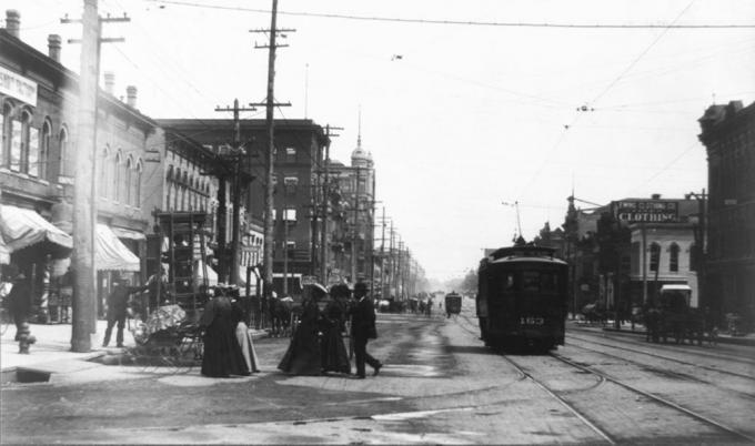 sistem electric de tramvai în Lincoln, Nebraska circa 1901