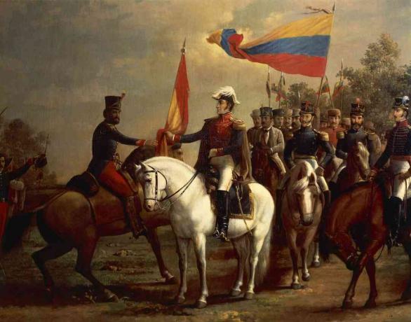 Simon Bolivar în timpul războaielor de independență din America Latină