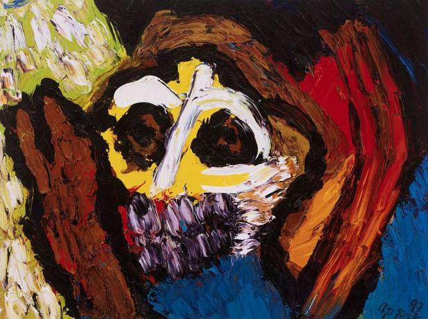 Tablou colorat de mască de Karel Appel