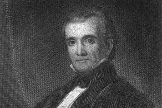 Portret gravat al lui James K. Polk