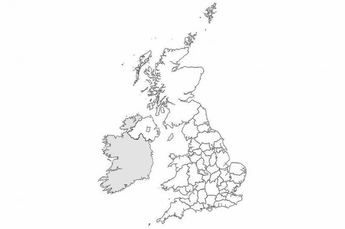 Harta goală a Regatului Unit
