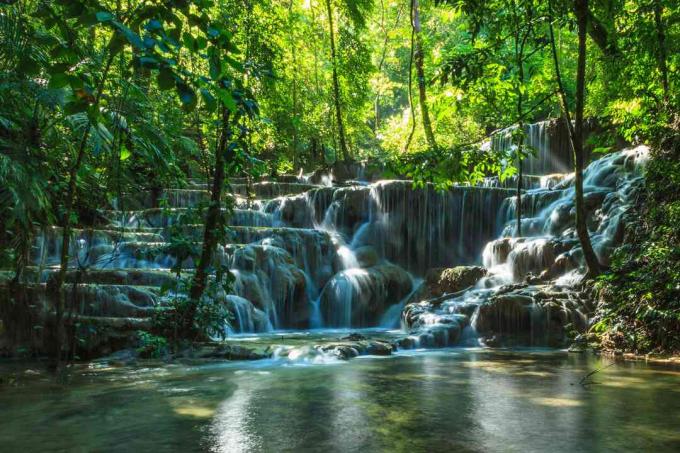 Cascadă naturală și Cascade în apropiere de Palenque