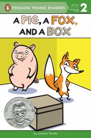 Un porc, o vulpe și o cutie - coperta cărții de nivel 2 pentru cititorii începători