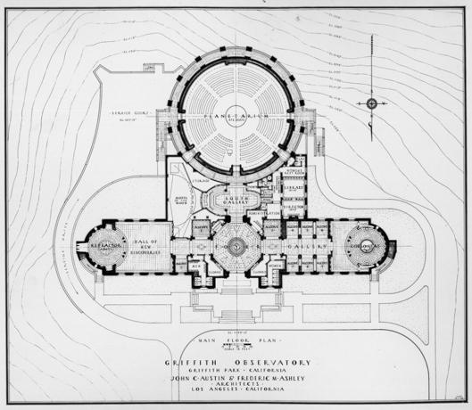 Planul de observare al Observatorului Griffith în 1933.