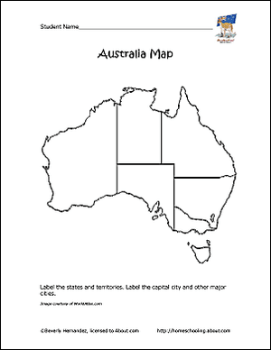 Harta conturului Australiei