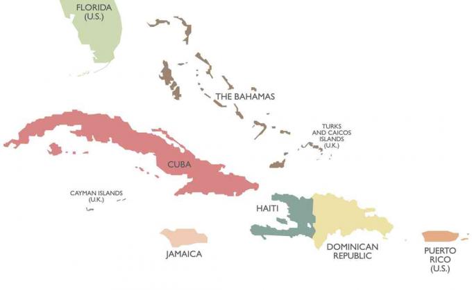 Harta politică a Antilelor Mari