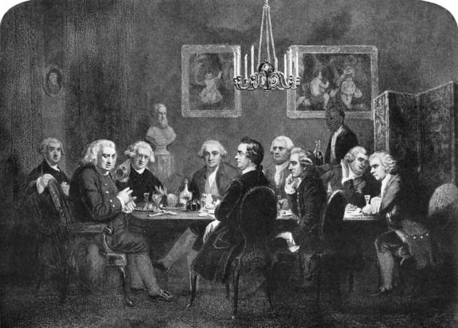 O petrecere literară la Sir Joshua Reynolds